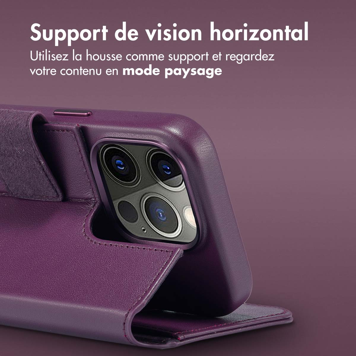 Accezz Leather Bookcase 2-in-1 met MagSafe Apple iPhone 15 Pro - Heath Purple