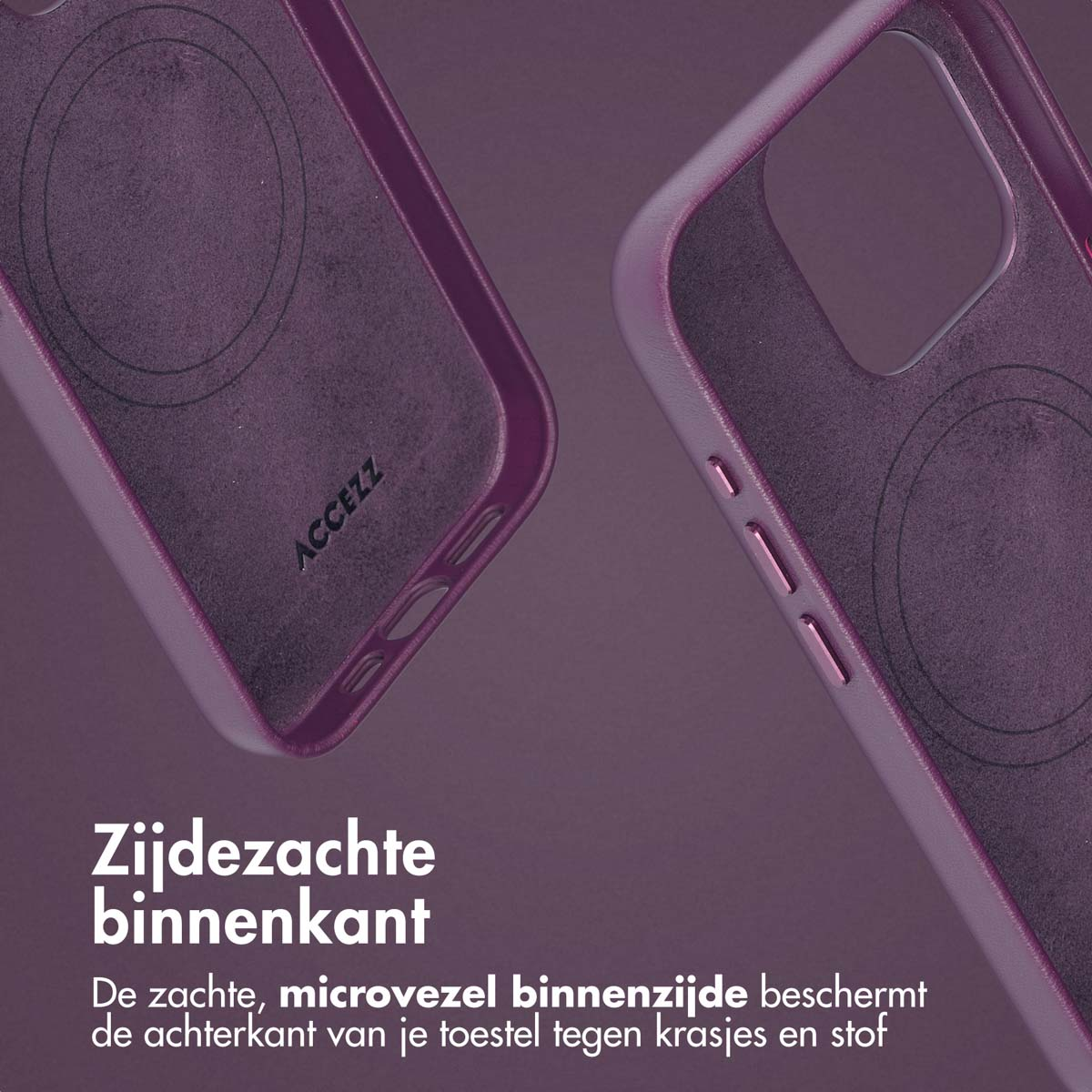 Accezz Leather Bookcase 2-in-1 met MagSafe Apple iPhone 15 Pro - Heath Purple