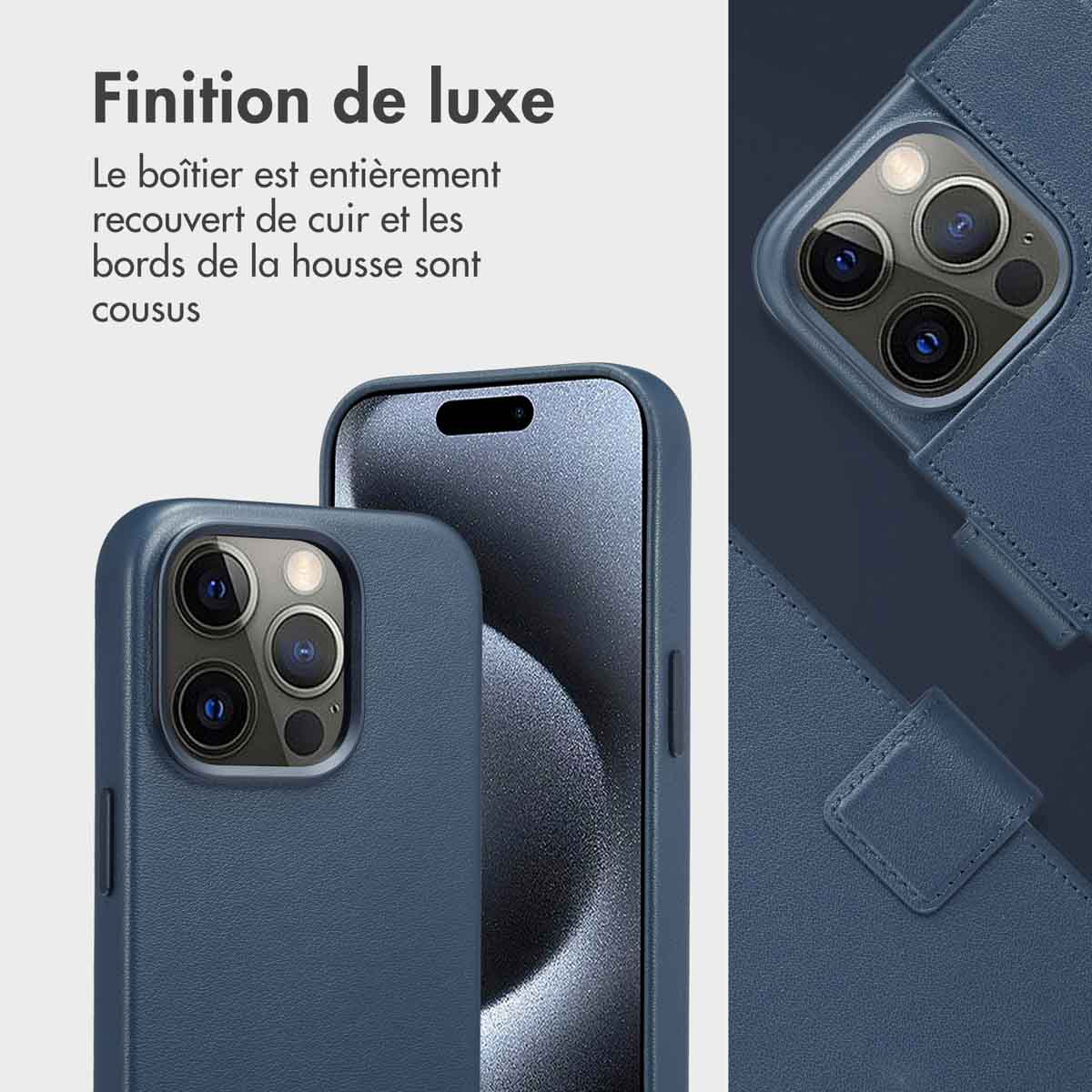 Accezz Leather Bookcase 2-in-1 met MagSafe Apple iPhone 15 Pro - Nightfall Blue