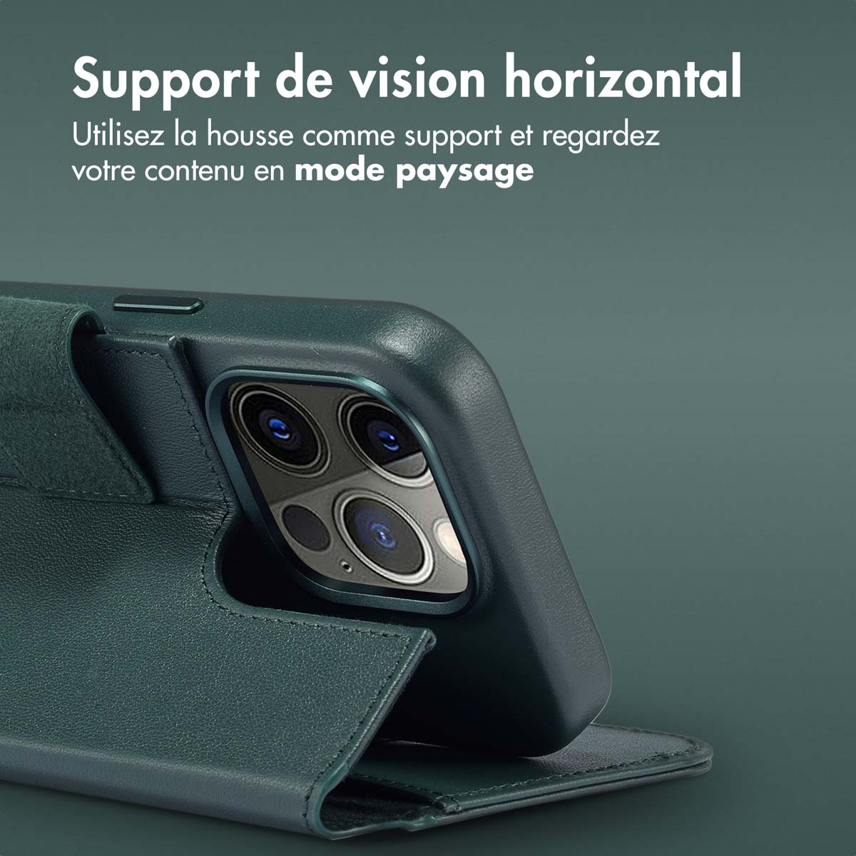 Accezz Leather Bookcase 2-in-1 met MagSafe Apple iPhone 15 Pro - Cedar Green