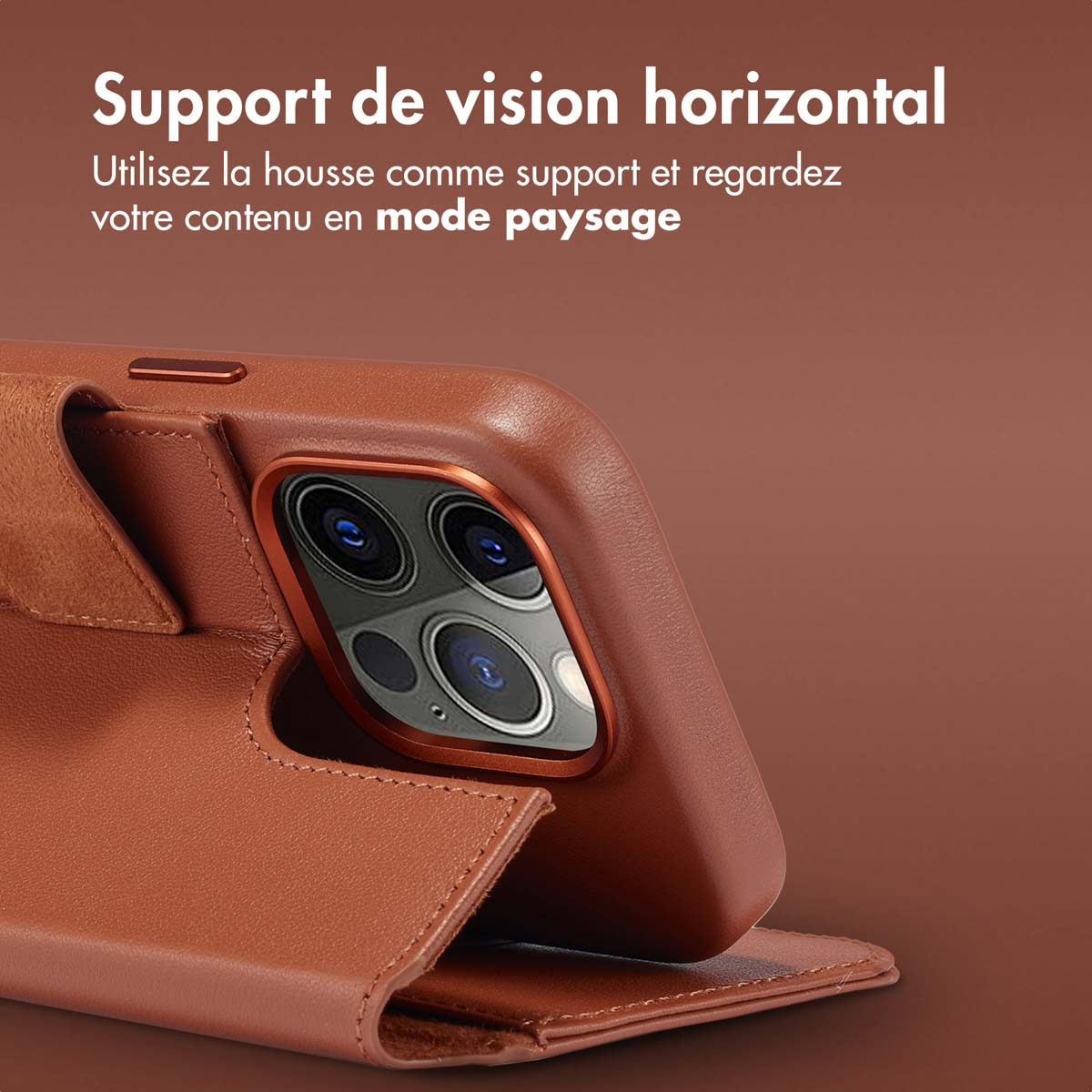 Accezz Leather Bookcase 2-in-1 met MagSafe Apple iPhone 15 Pro - Sienna Brown