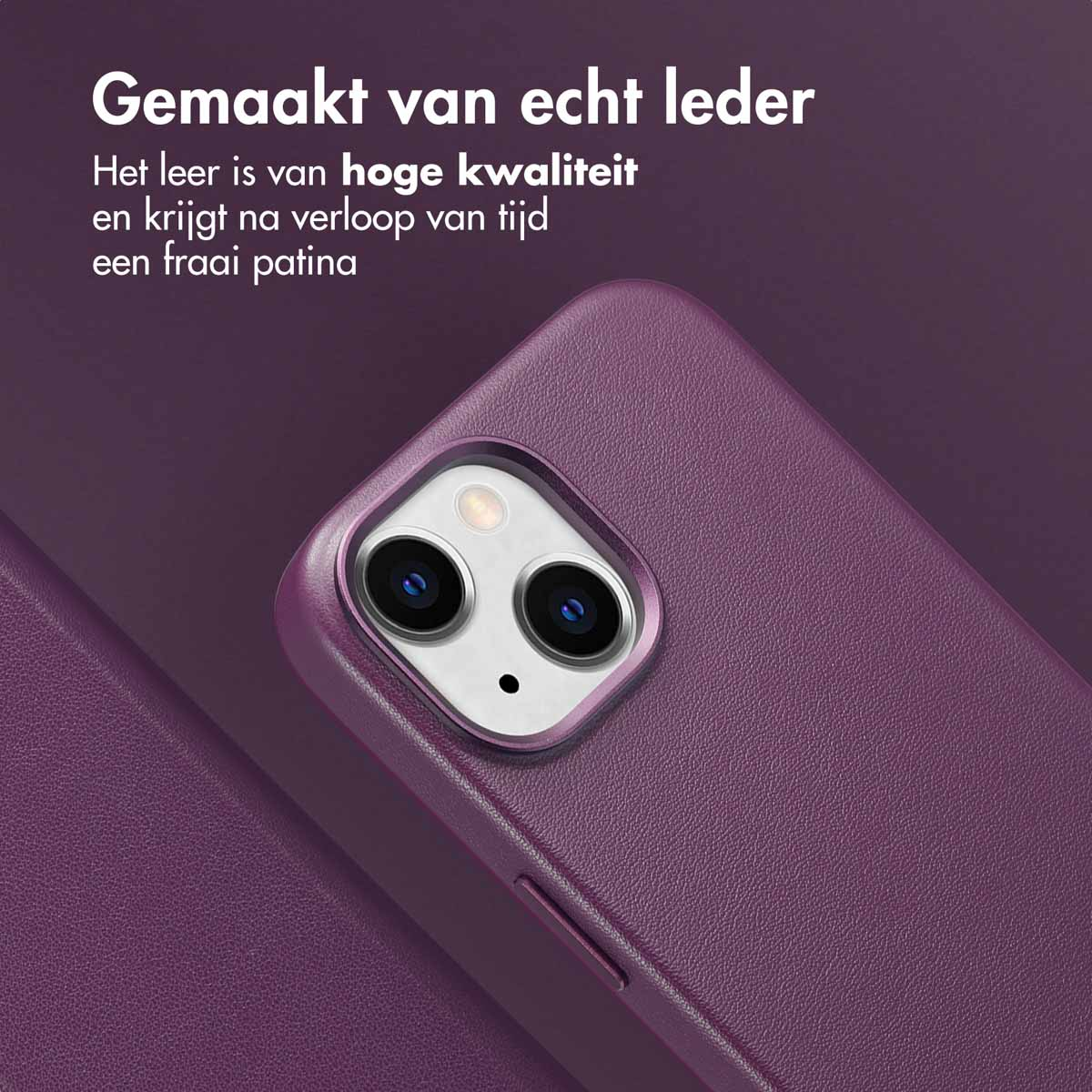Accezz Leather Bookcase 2-in-1 met MagSafe Apple iPhone 15 - Heath Purple