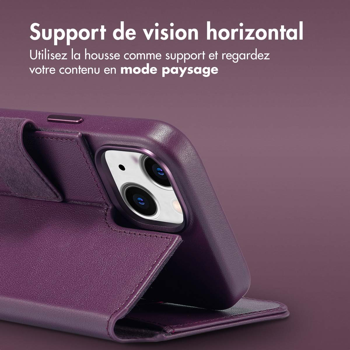 Accezz Leather Bookcase 2-in-1 met MagSafe Apple iPhone 15 - Heath Purple