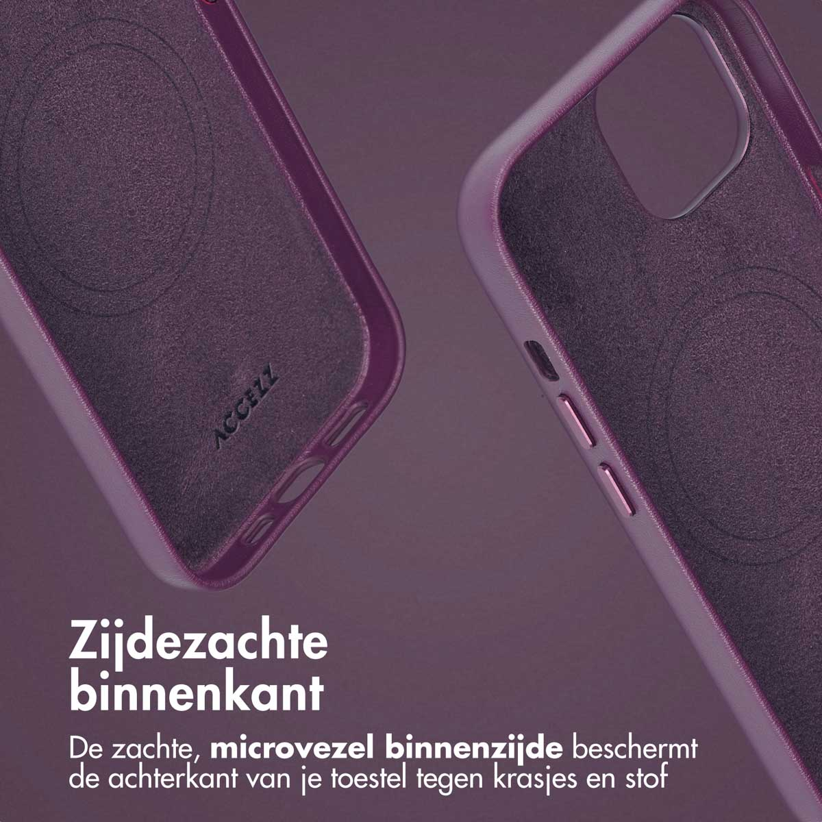 Accezz Leather Bookcase 2-in-1 met MagSafe Apple iPhone 15 - Heath Purple