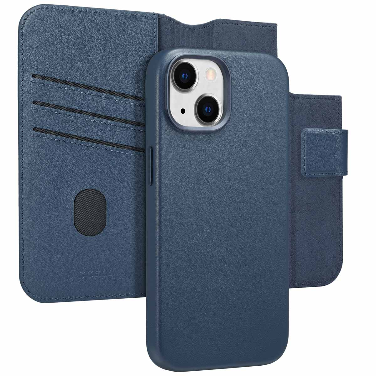Accezz Leather Bookcase 2-in-1 met MagSafe Apple iPhone 15 - Nightfall Blue