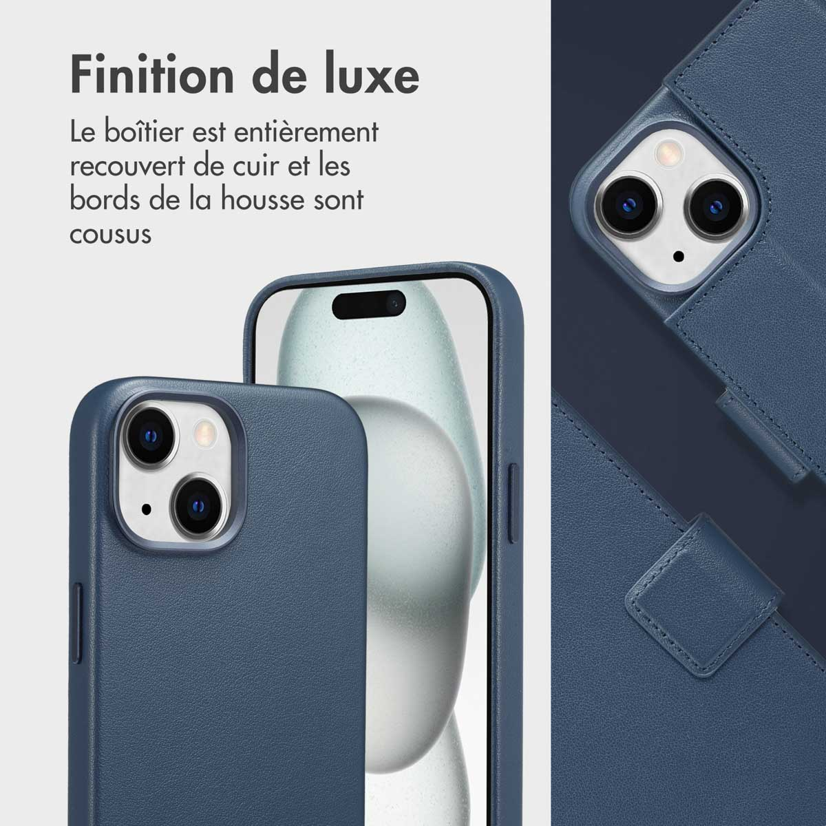 Accezz Leather Bookcase 2-in-1 met MagSafe Apple iPhone 15 - Nightfall Blue
