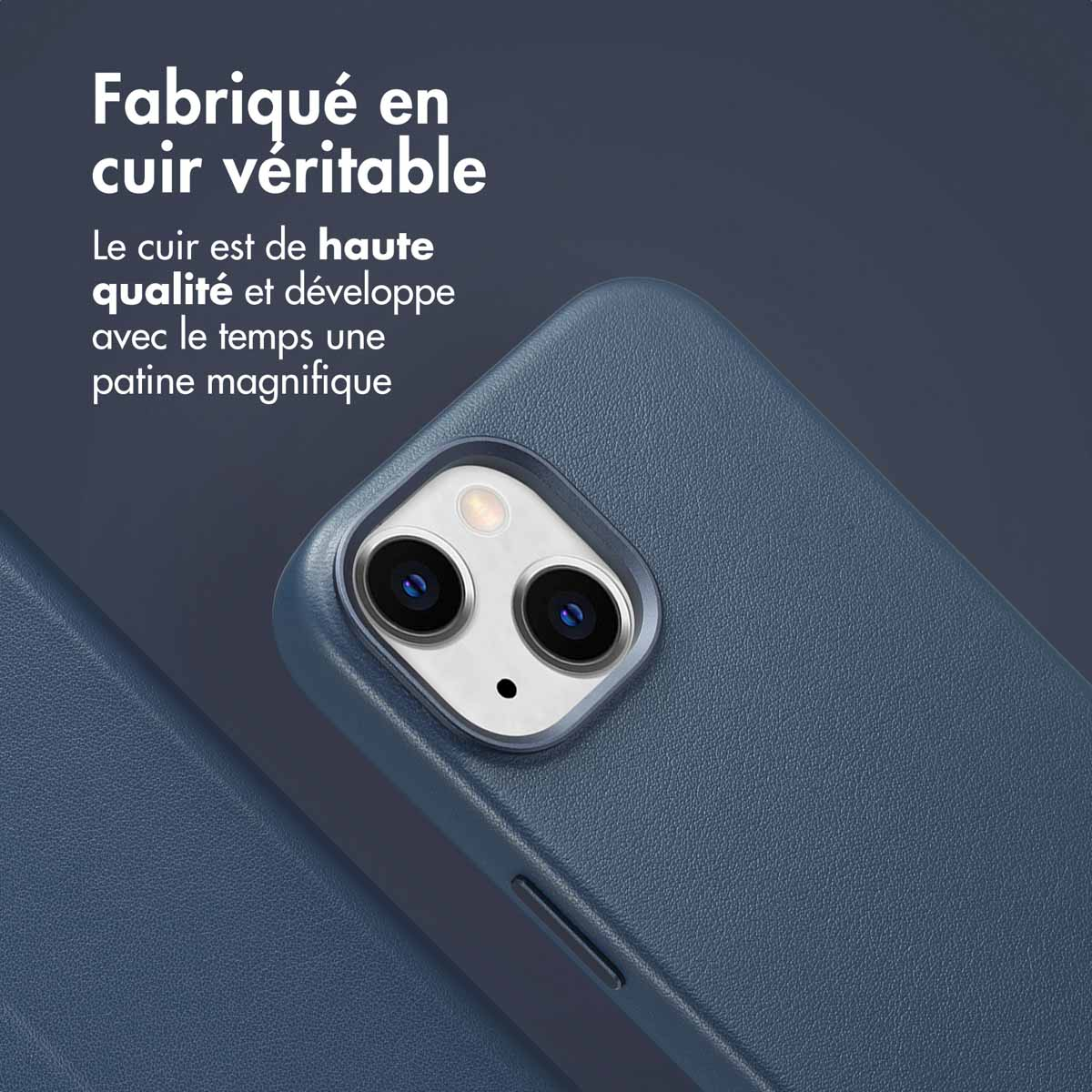 Accezz Leather Bookcase 2-in-1 met MagSafe Apple iPhone 15 - Nightfall Blue