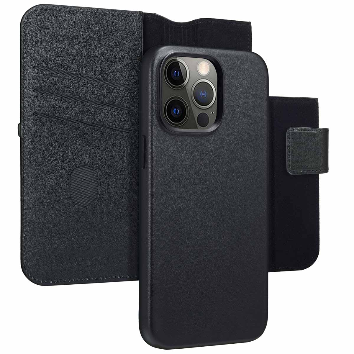 Accezz Leather Bookcase 2-in-1 met MagSafe Apple iPhone 15 Pro Max - Onyx Black