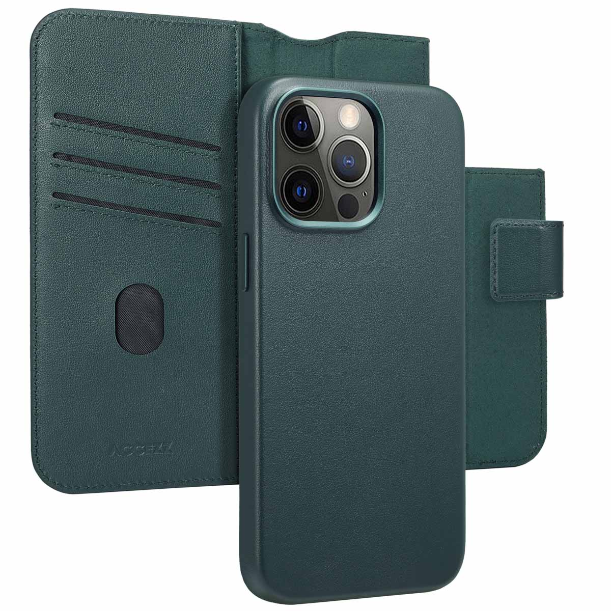 Accezz Leather Bookcase 2-in-1 met MagSafe Apple iPhone 15 Pro Max - Cedar Green