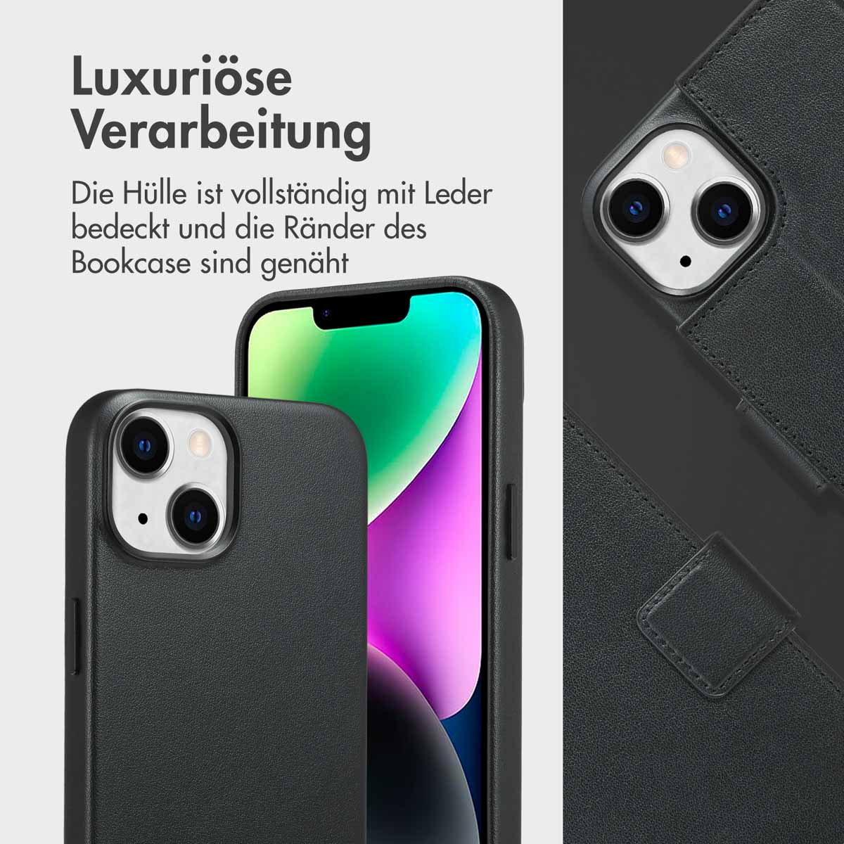 Accezz Leather Bookcase 2-in-1 met MagSafe Apple iPhone 14 - Onyx Black