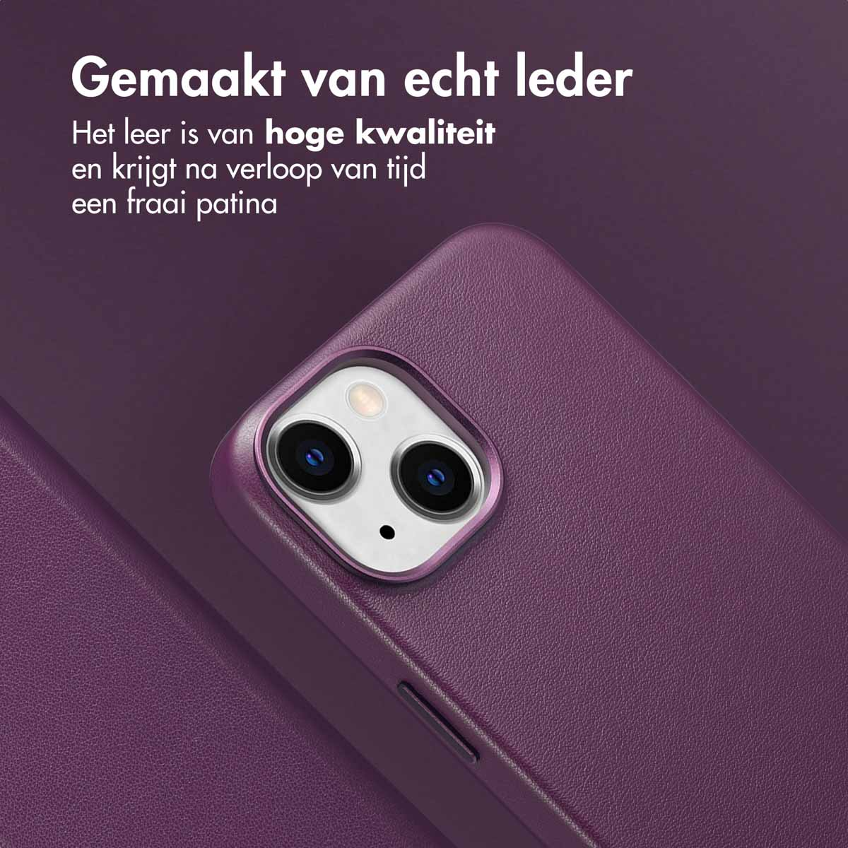 Accezz Leather Bookcase 2-in-1 met MagSafe Apple iPhone 14 - Heath Purple
