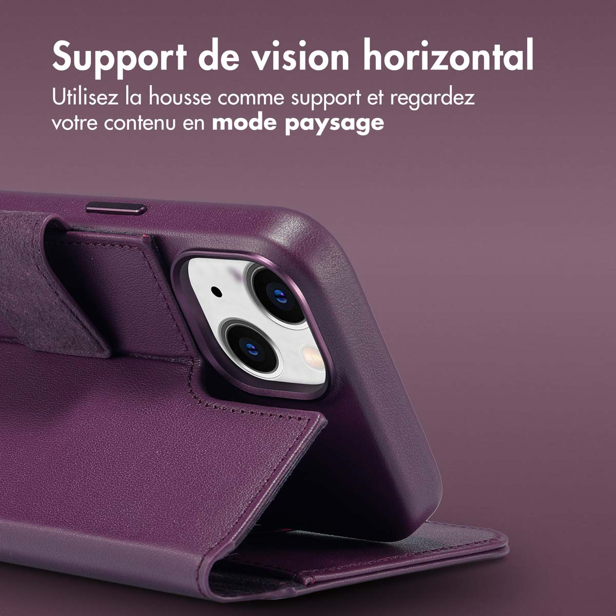 Accezz Leather Bookcase 2-in-1 met MagSafe Apple iPhone 14 - Heath Purple