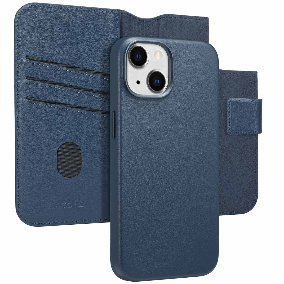 Accezz Leather Bookcase 2-in-1 met MagSafe Apple iPhone 14 - Nightfall Blue