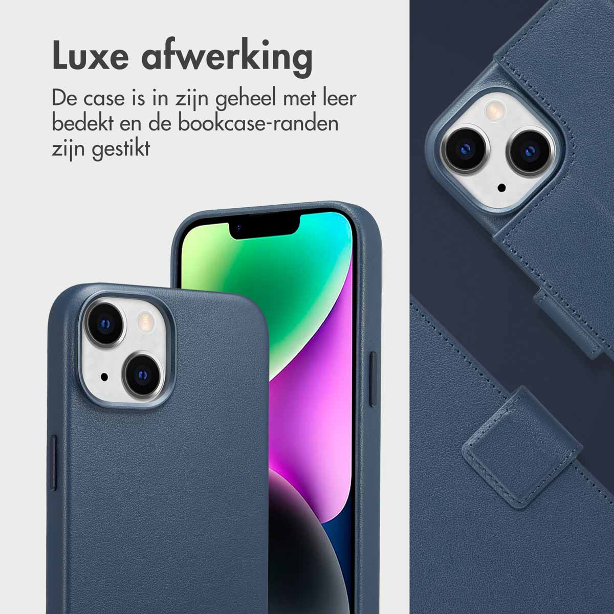 Accezz Leather Bookcase 2-in-1 met MagSafe Apple iPhone 14 - Nightfall Blue