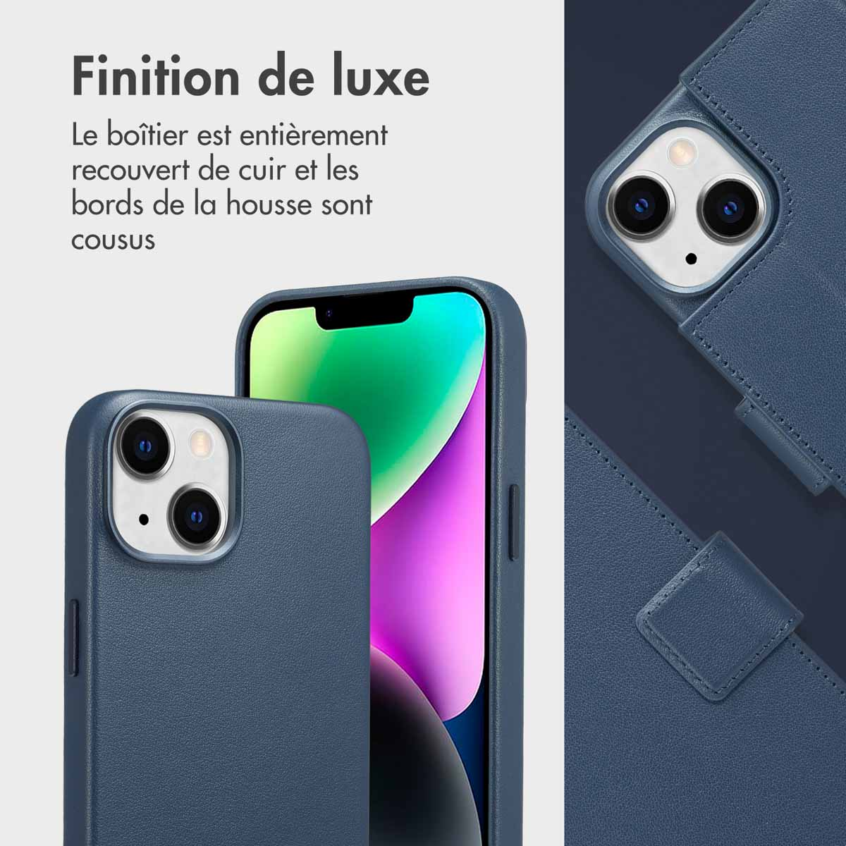Accezz Leather Bookcase 2-in-1 met MagSafe Apple iPhone 14 - Nightfall Blue