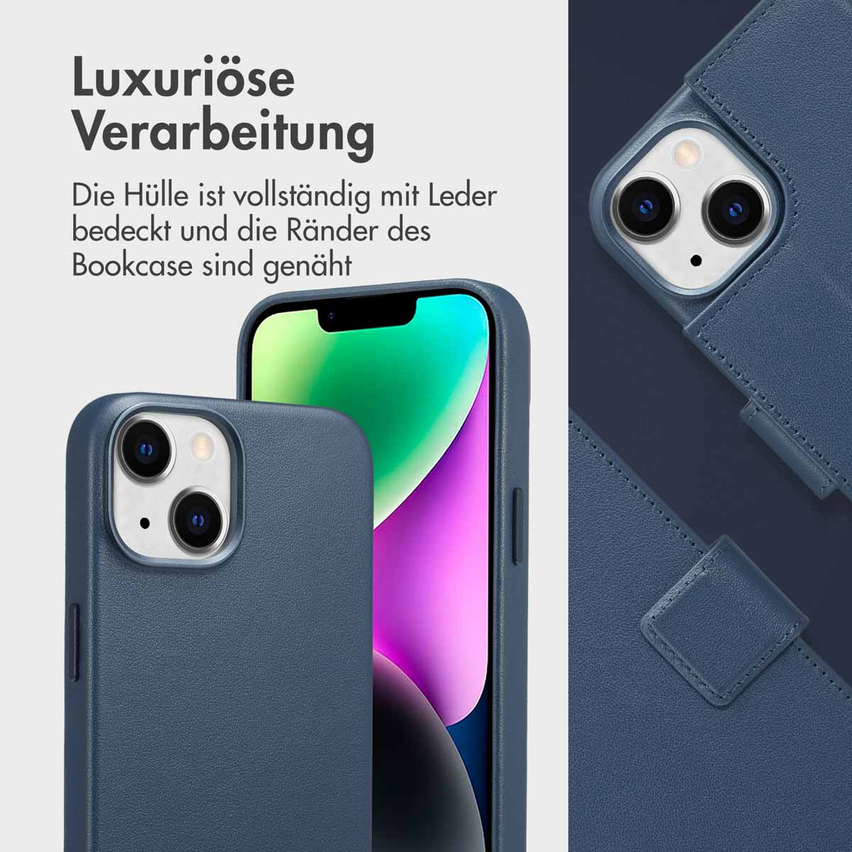 Accezz Leather Bookcase 2-in-1 met MagSafe Apple iPhone 14 - Nightfall Blue