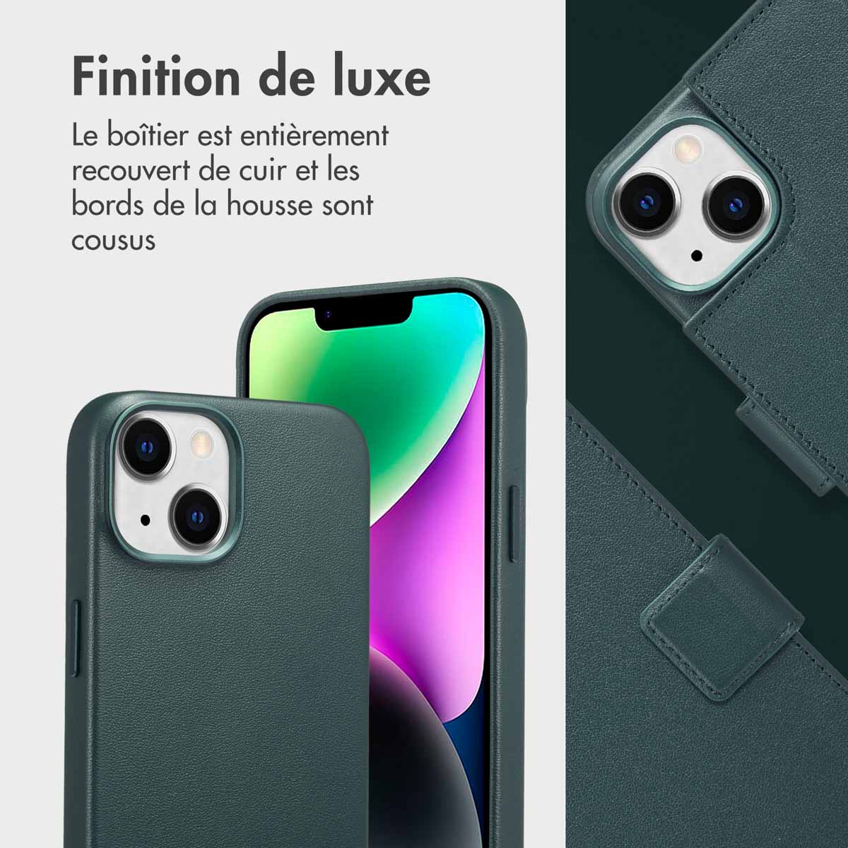 Accezz Leather Bookcase 2-in-1 met MagSafe Apple iPhone 14 - Cedar Green