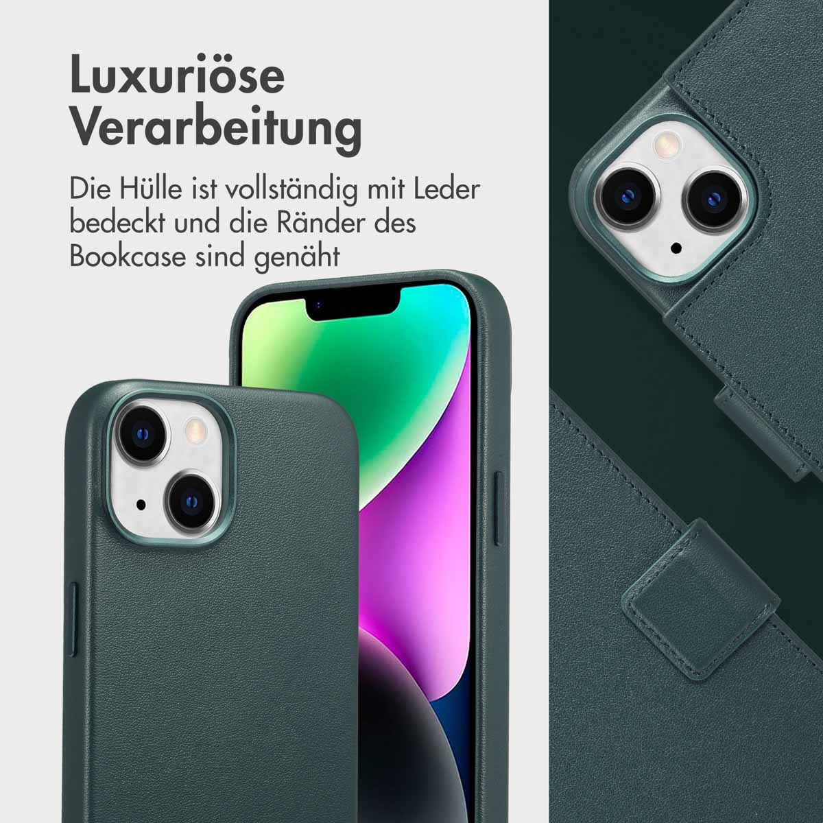 Accezz Leather Bookcase 2-in-1 met MagSafe Apple iPhone 14 - Cedar Green