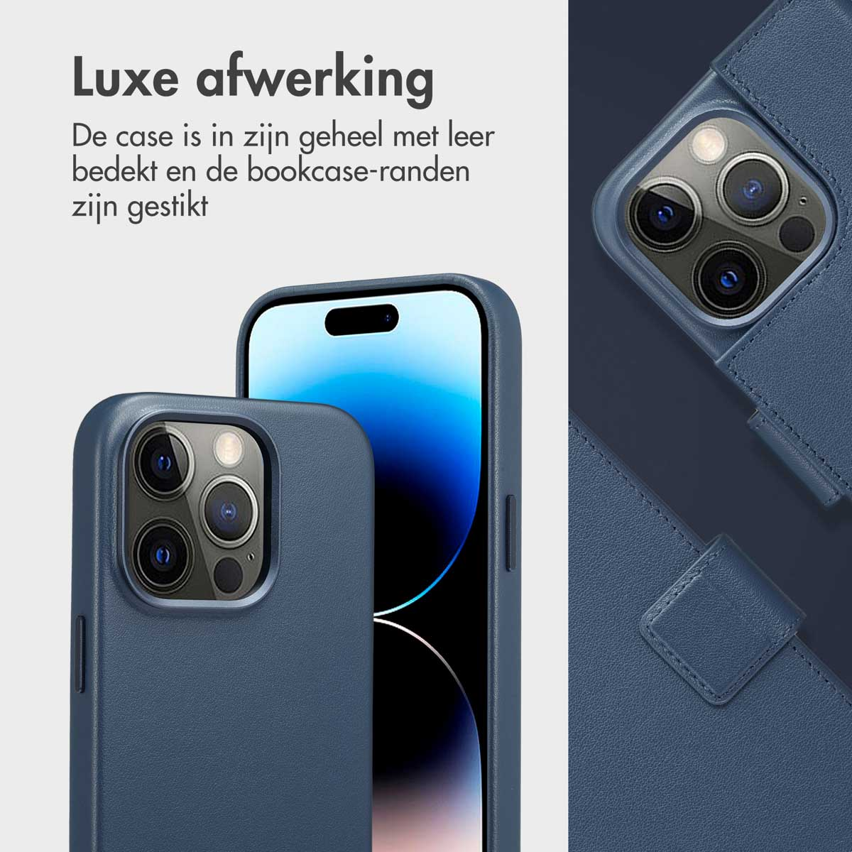 Accezz Leather Bookcase 2-in-1 met MagSafe Apple iPhone 14 Pro - Nightfall Blue