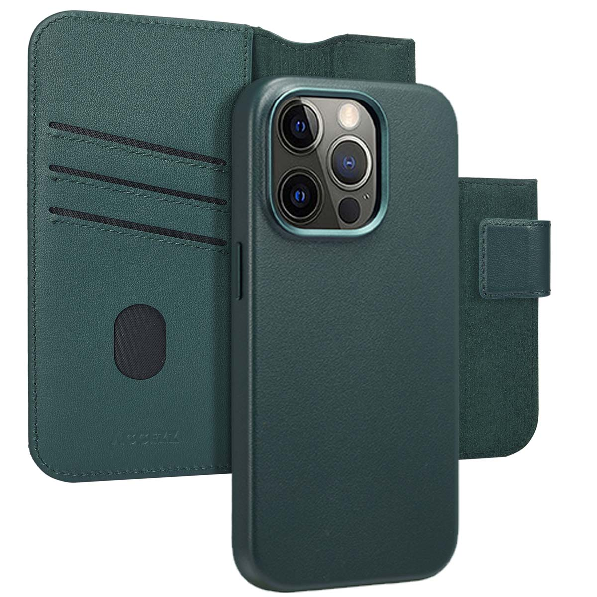 Accezz Leather Bookcase 2-in-1 met MagSafe Apple iPhone 14 Pro - Cedar Green