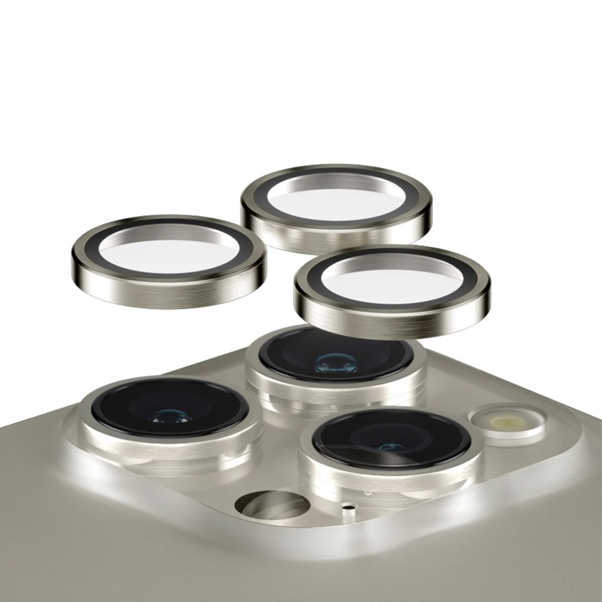 PanzerGlass Camera Protector Hoop Optic Rings Apple iPhone 15 Pro / 15 Pro Max - Natural Metal