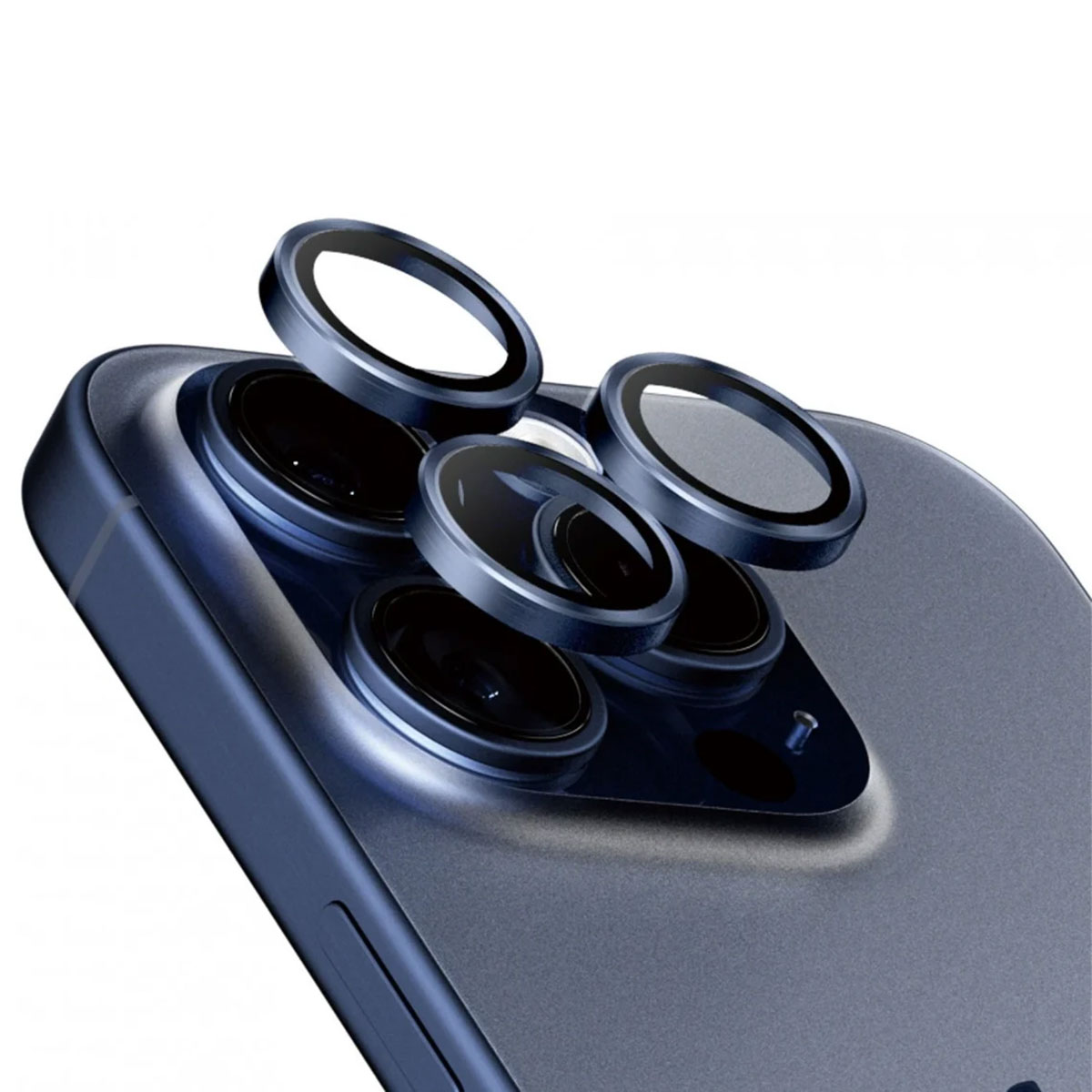 PanzerGlass Camera Protector Hoop Optic Rings Apple iPhone 15 Pro / 15 Pro Max - Blue Titanium