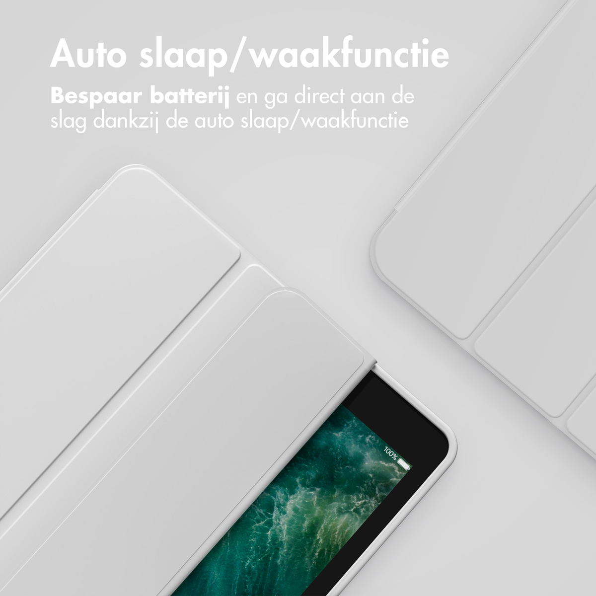 Accezz Smart Silicone Bookcase Apple iPad 9 (2021) 10.2 inch / iPad 8 (2020) 10.2 inch / iPad 7 (2019) 10.2 inch - Grijs
