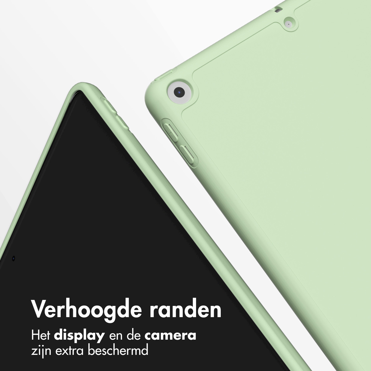Accezz Smart Silicone Bookcase Apple iPad 9 (2021) 10.2 inch / iPad 8 (2020) 10.2 inch / iPad 7 (2019) 10.2 inch - Lichtgroen