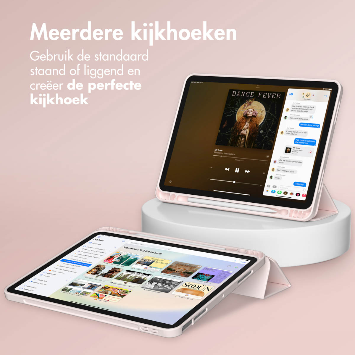 Accezz Smart Silicone Bookcase Apple iPad Air 11 inch (2025) M3 / (2024) M2 / Air 5 (2022) / Air 4 (2020) - Roze