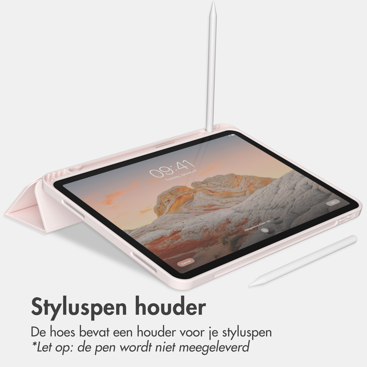 Accezz Smart Silicone Bookcase Apple iPad Air 11 inch (2025) M3 / (2024) M2 / Air 5 (2022) / Air 4 (2020) - Roze