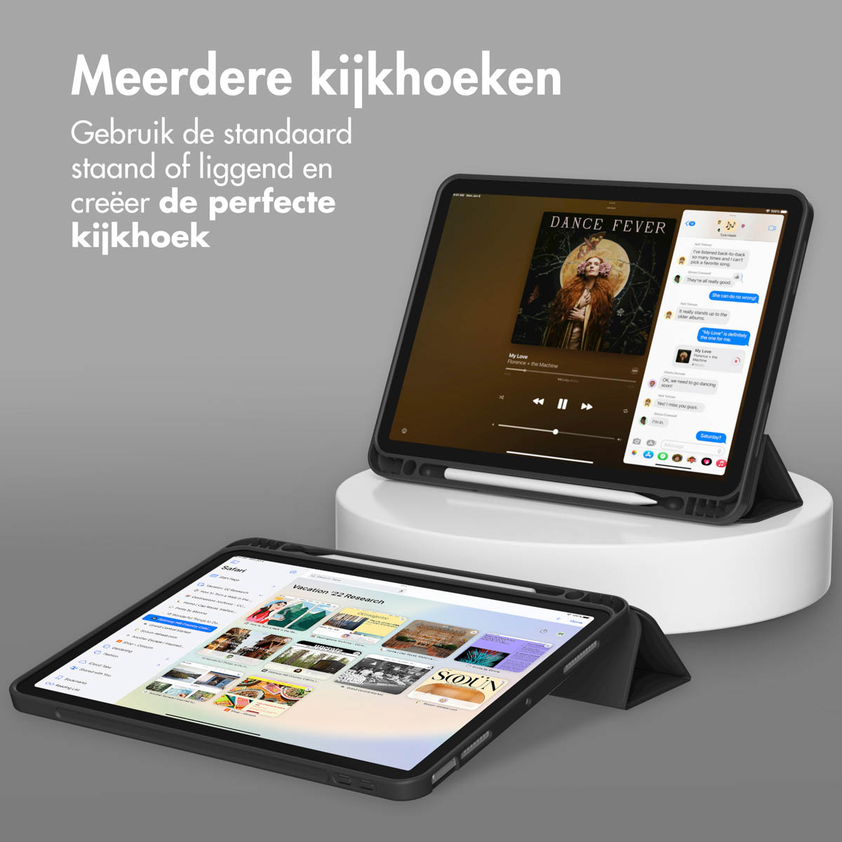 Accezz Smart Silicone Bookcase Apple iPad Air 11 inch (2025) M3 / (2024) M2 / Air 5 (2022) / Air 4 (2020) - Zwart