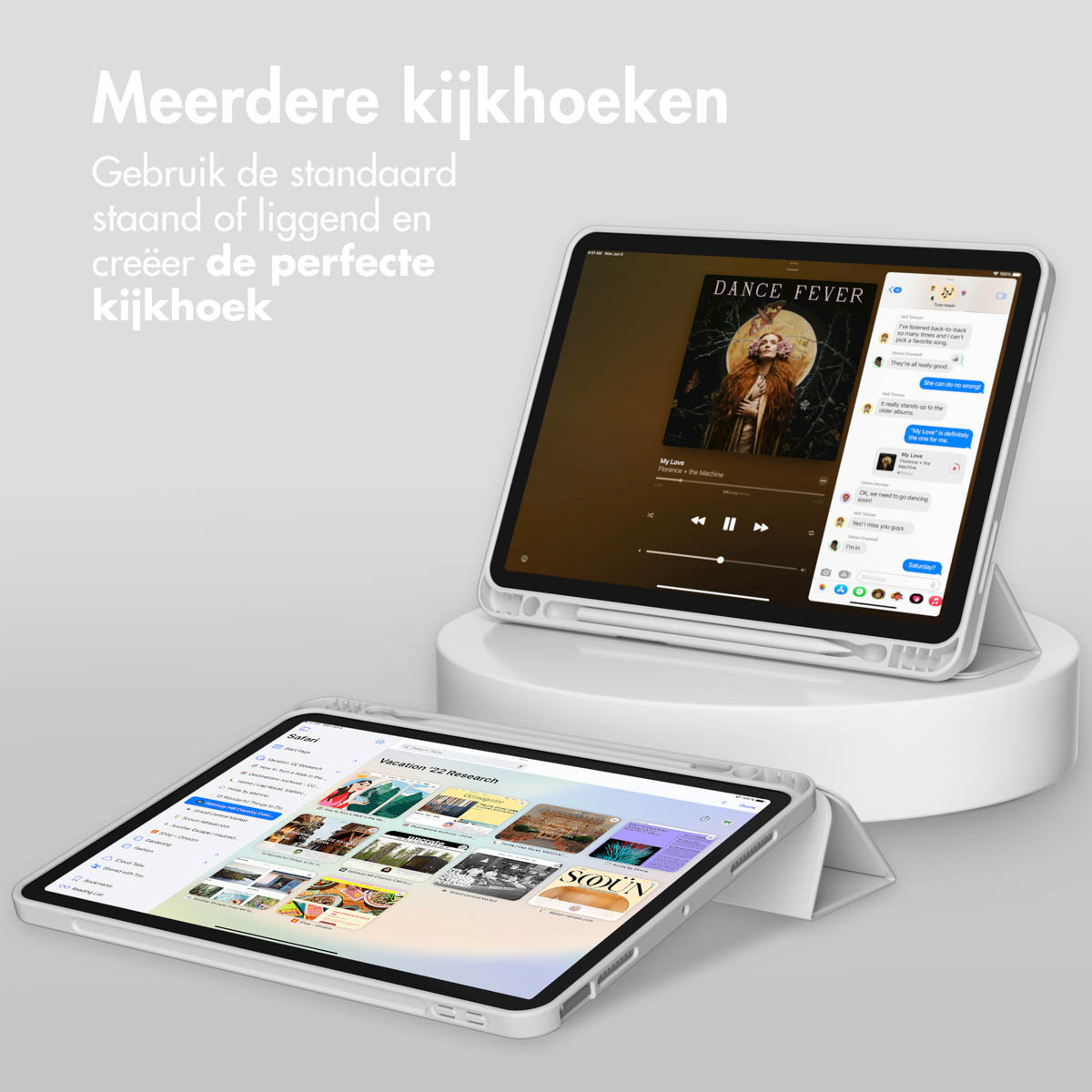 Accezz Smart Silicone Bookcase Apple iPad Air 11 inch (2025) M3 / (2024) M2 / Air 5 (2022) / Air 4 (2020) - Grijs