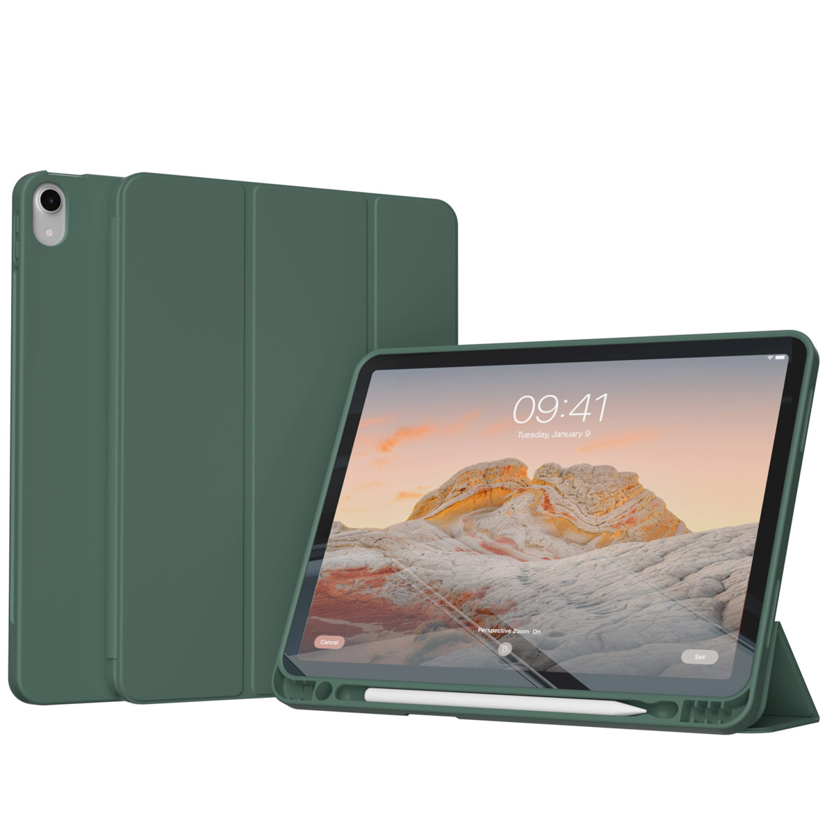 Accezz Smart Silicone Bookcase Apple iPad Air 11 inch (2025) M3 / (2024) M2 / Air 5 (2022) / Air 4 (2020) - Donkergroen