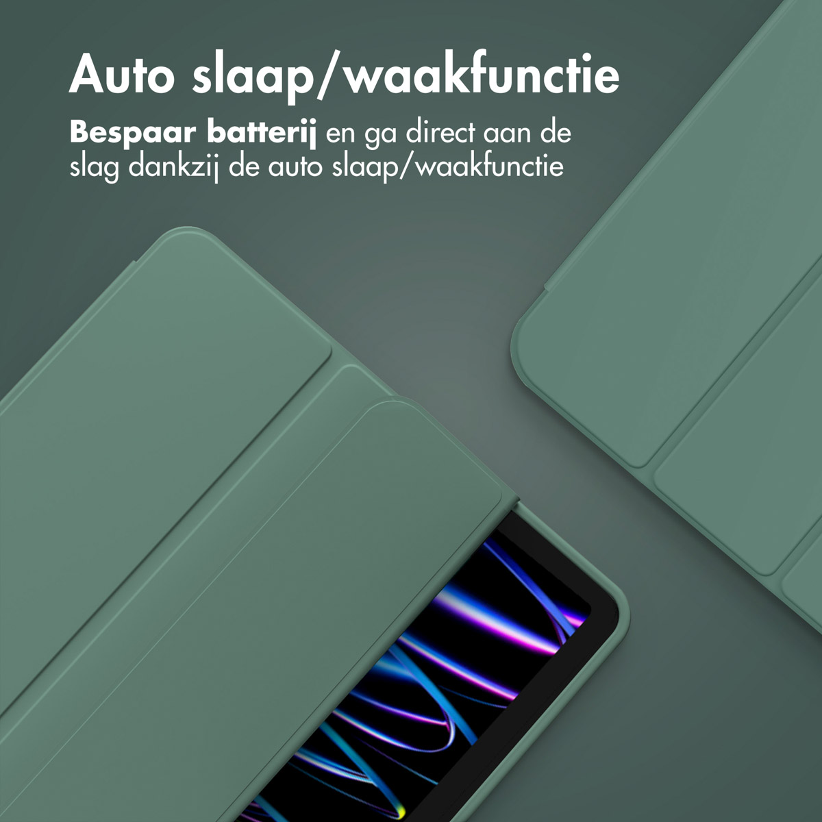 Accezz Smart Silicone Bookcase Apple iPad Air 11 inch (2025) M3 / (2024) M2 / Air 5 (2022) / Air 4 (2020) - Donkergroen