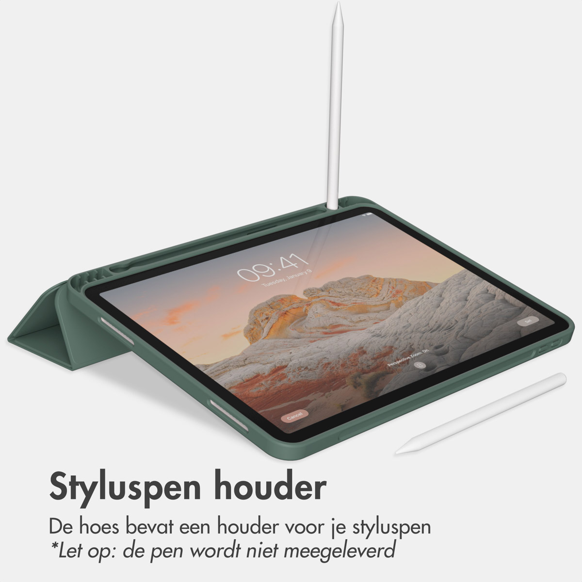 Accezz Smart Silicone Bookcase Apple iPad Air 11 inch (2025) M3 / (2024) M2 / Air 5 (2022) / Air 4 (2020) - Donkergroen