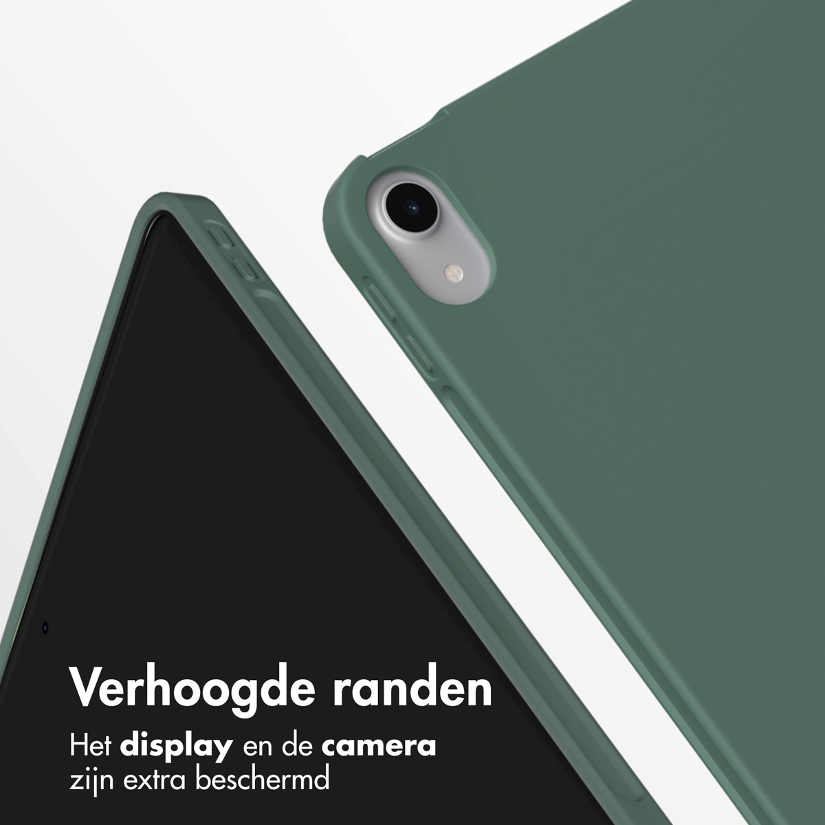 Accezz Smart Silicone Bookcase Apple iPad Air 11 inch (2025) M3 / (2024) M2 / Air 5 (2022) / Air 4 (2020) - Donkergroen