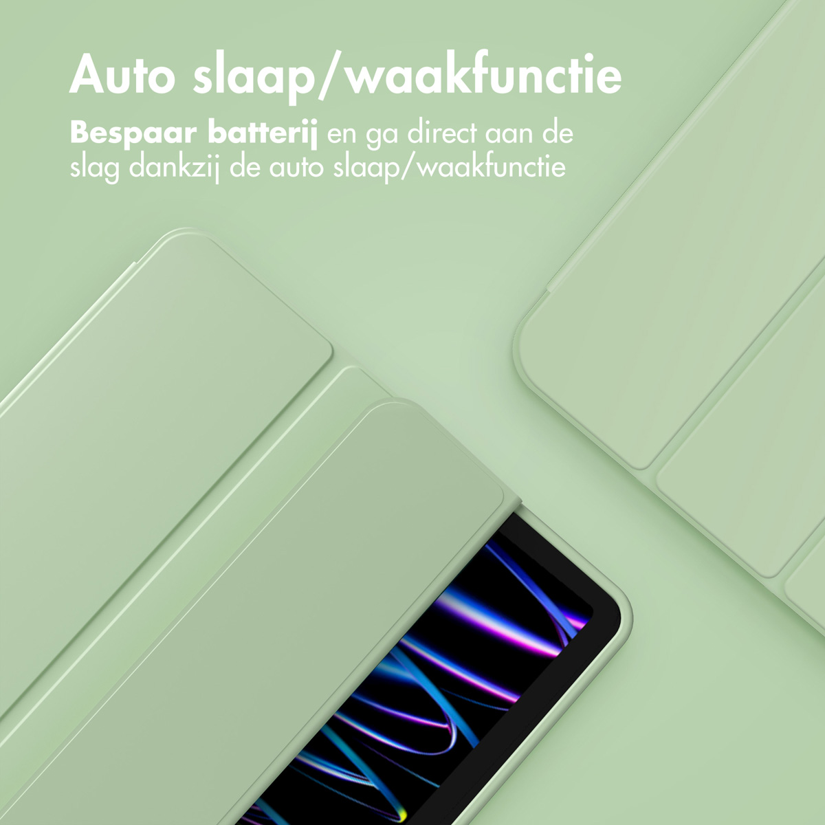 Accezz Smart Silicone Bookcase Apple iPad Air 11 inch (2025) M3 / (2024) M2 / Air 5 (2022) / Air 4 (2020) - Lichtgroen
