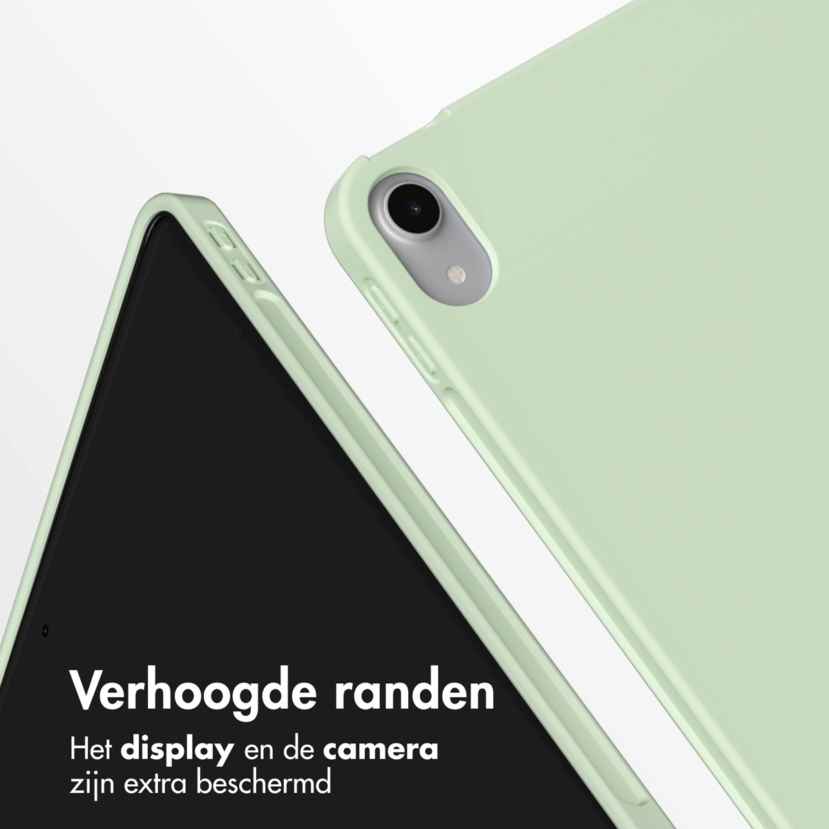 Accezz Smart Silicone Bookcase Apple iPad Air 11 inch (2025) M3 / (2024) M2 / Air 5 (2022) / Air 4 (2020) - Lichtgroen