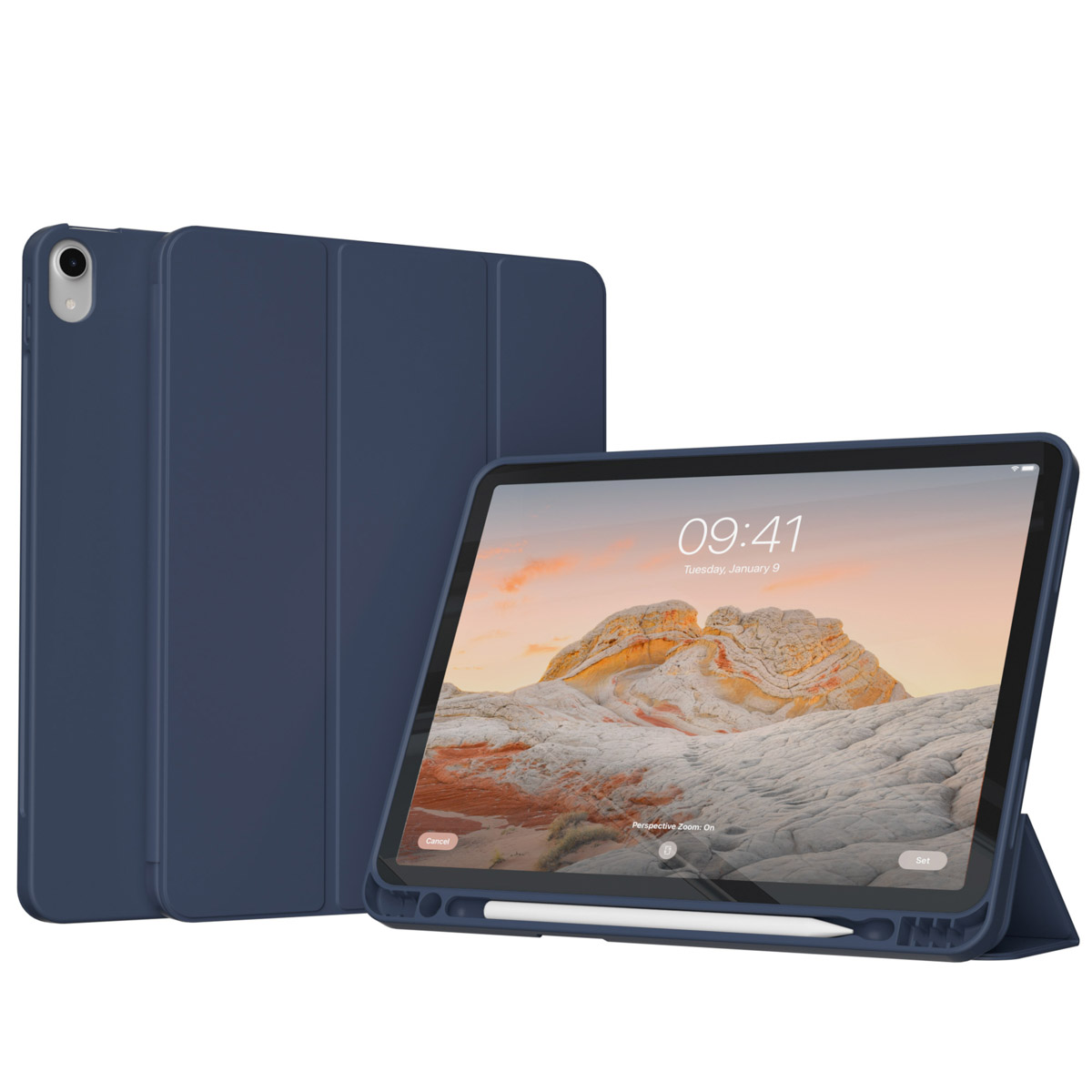 Accezz Smart Silicone Bookcase Apple iPad Air 11 inch (2025) M3 / (2024) M2 / Air 5 (2022) / Air 4 (2020) - Donkerblauw