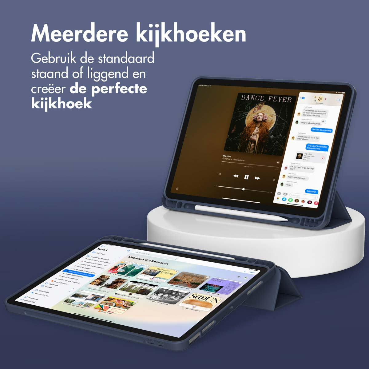 Accezz Smart Silicone Bookcase Apple iPad Air 11 inch (2025) M3 / (2024) M2 / Air 5 (2022) / Air 4 (2020) - Donkerblauw