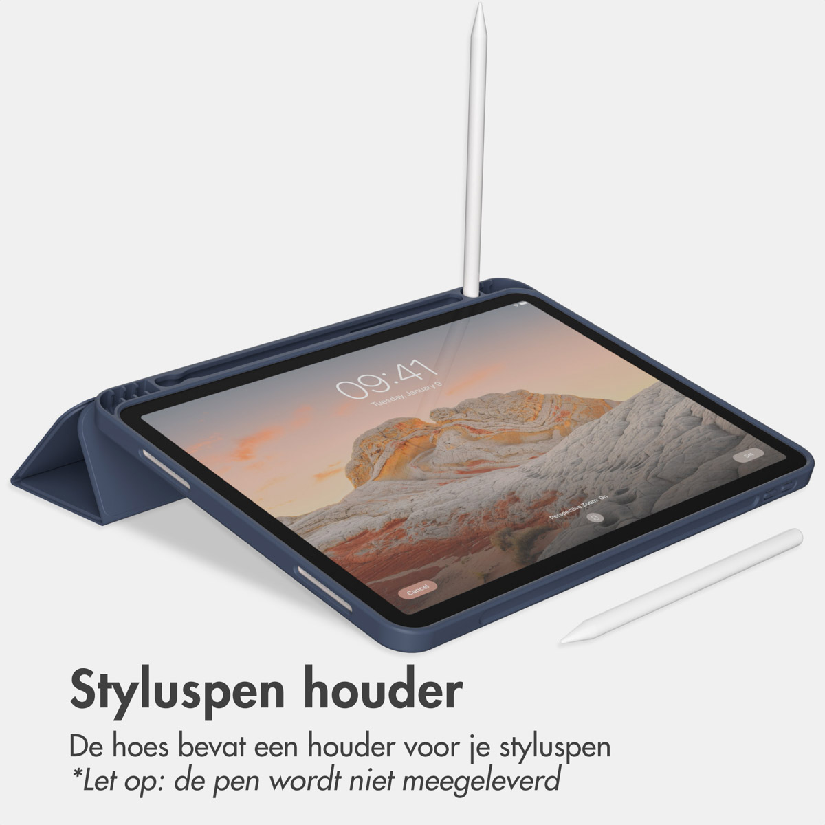 Accezz Smart Silicone Bookcase Apple iPad Air 11 inch (2025) M3 / (2024) M2 / Air 5 (2022) / Air 4 (2020) - Donkerblauw