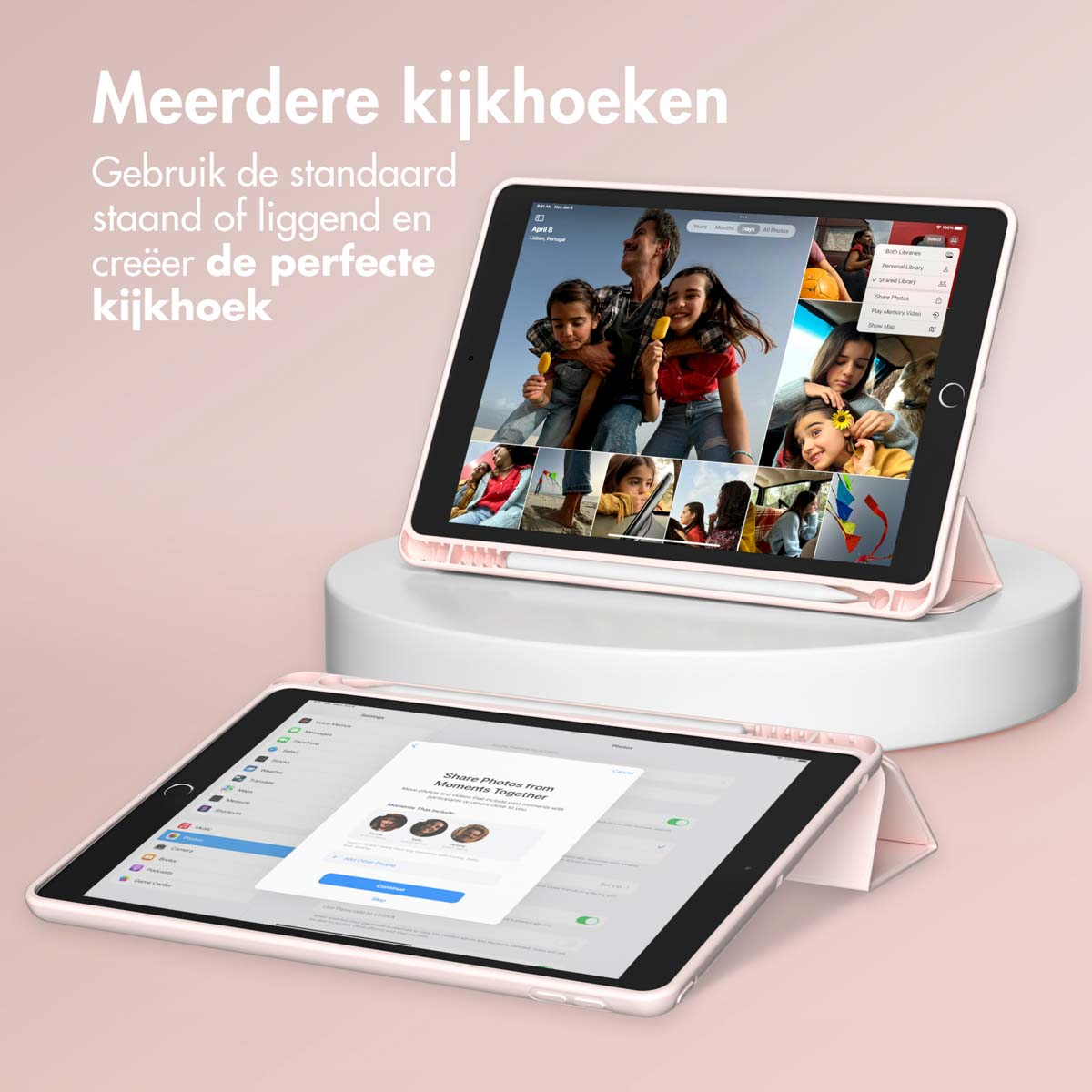Accezz Smart Silicone Bookcase Apple iPad 6 (2018) 9.7 inch / iPad 5 (2017) 9.7 inch - Roze