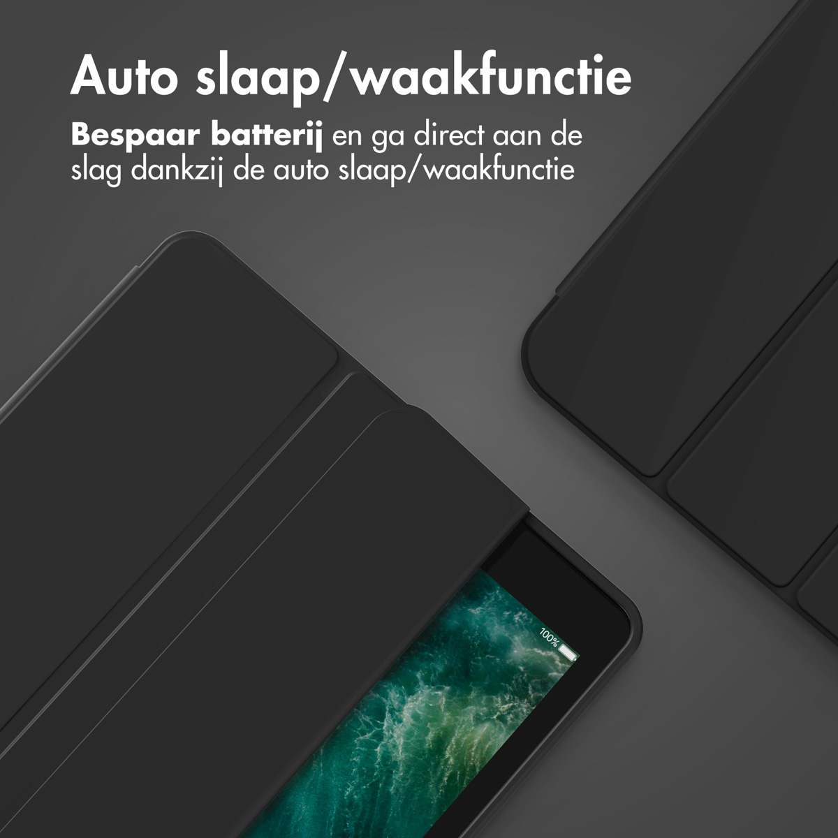 Accezz Smart Silicone Bookcase Apple iPad 6 (2018) 9.7 inch / iPad 5 (2017) 9.7 inch - Zwart