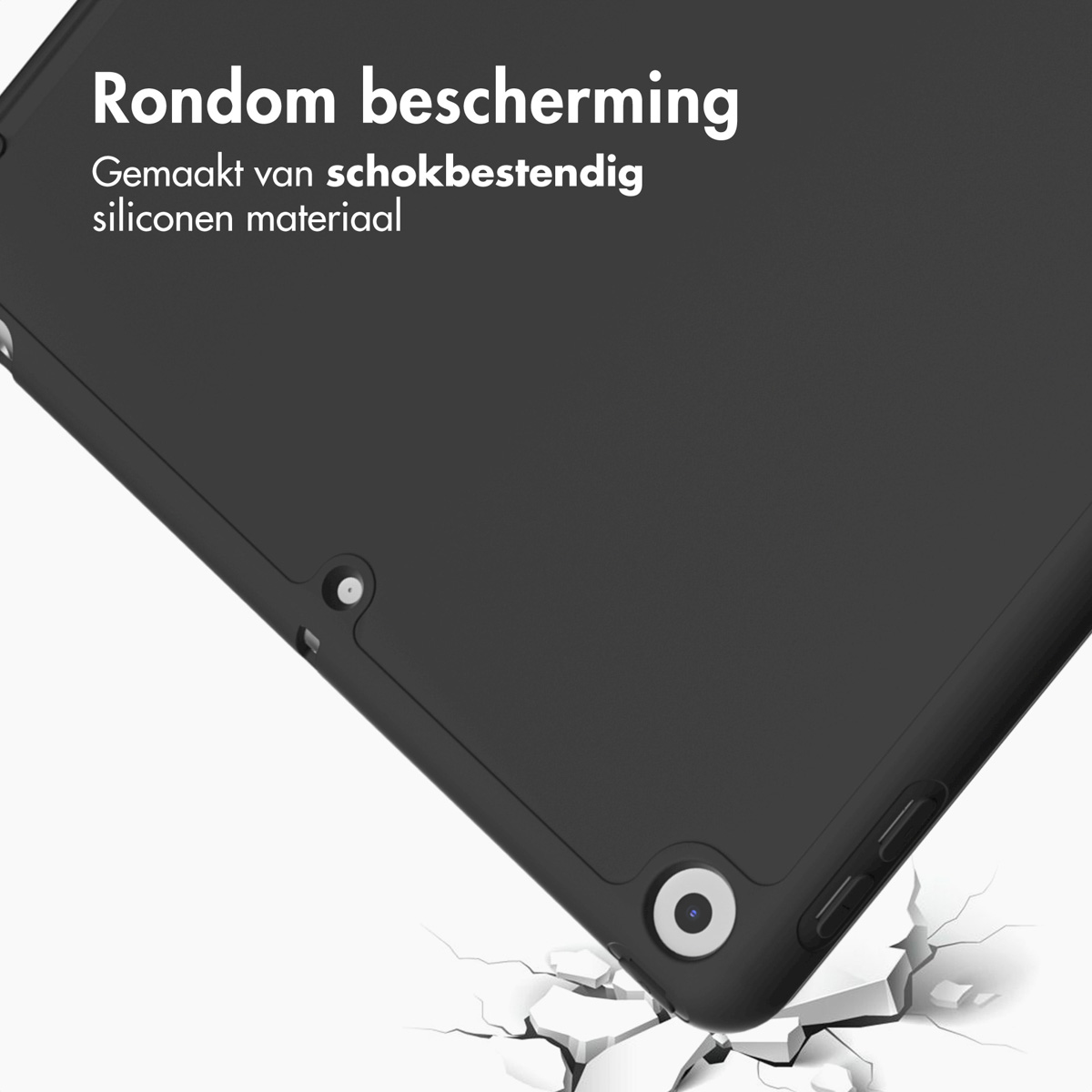 Accezz Smart Silicone Bookcase Apple iPad 6 (2018) 9.7 inch / iPad 5 (2017) 9.7 inch - Zwart