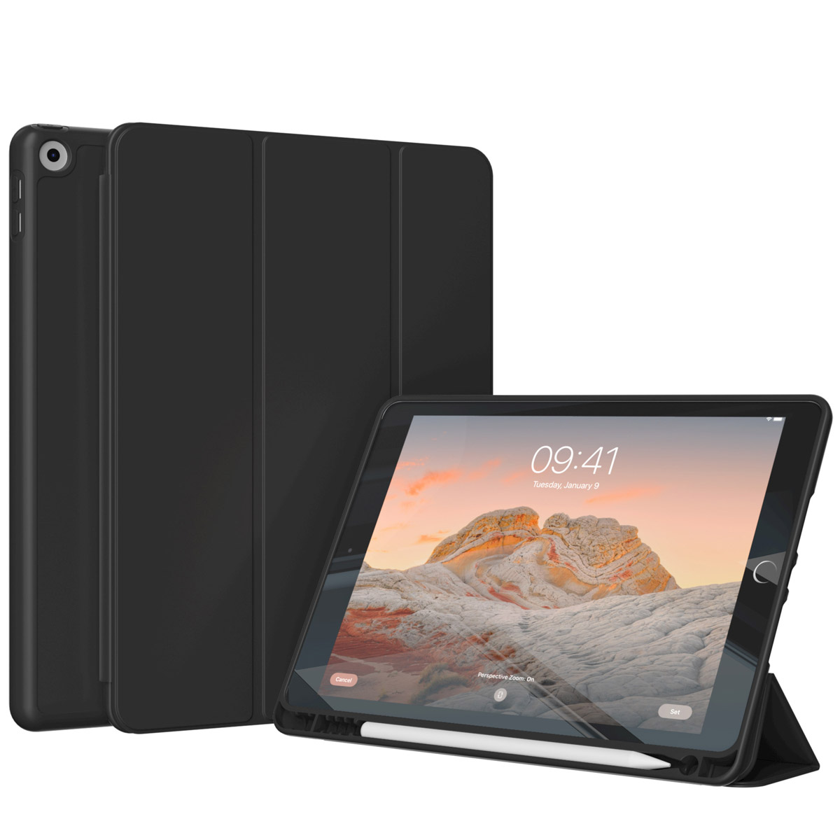 Accezz Smart Silicone Bookcase Apple iPad 6 (2018) 9.7 inch / iPad 5 (2017) 9.7 inch - Zwart