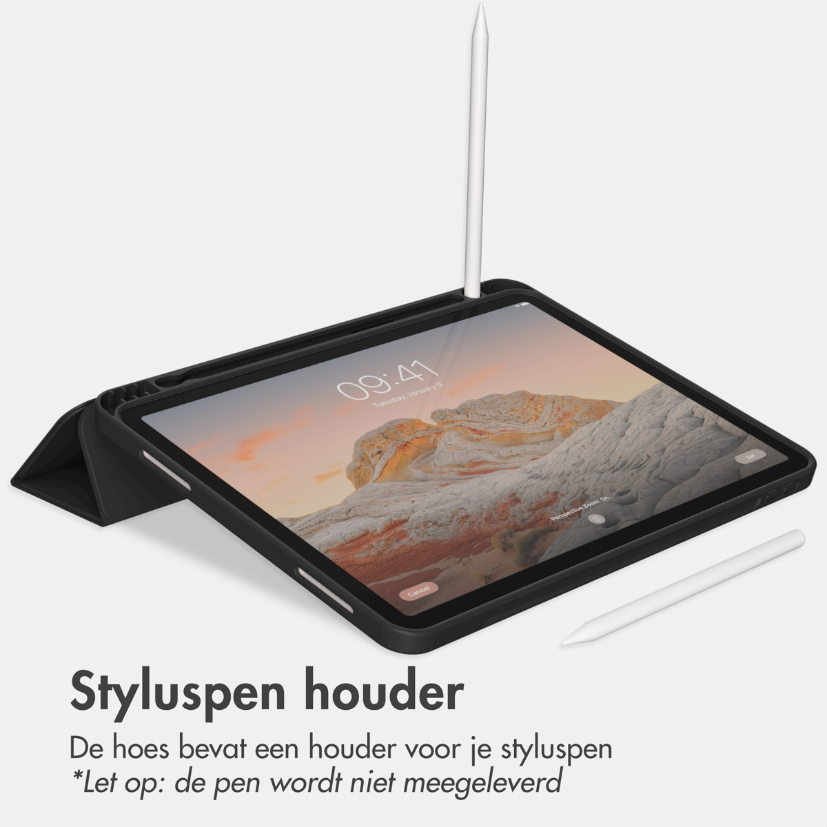 Accezz Smart Silicone Bookcase Apple iPad 11 (2025) 11 inch / iPad 10 (2022) 10.9 inch - Zwart