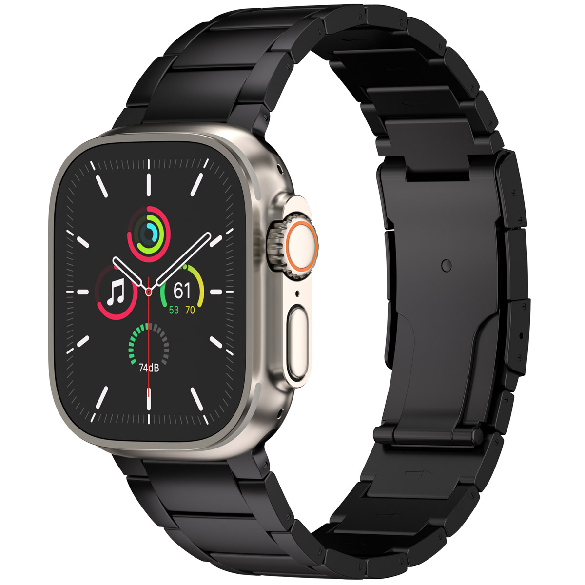 Accezz Mat Titanium bandje Apple Watch Series 1 t/m 10 / SE / Ultra (2) (44/45/46/49 mm) - Zwart