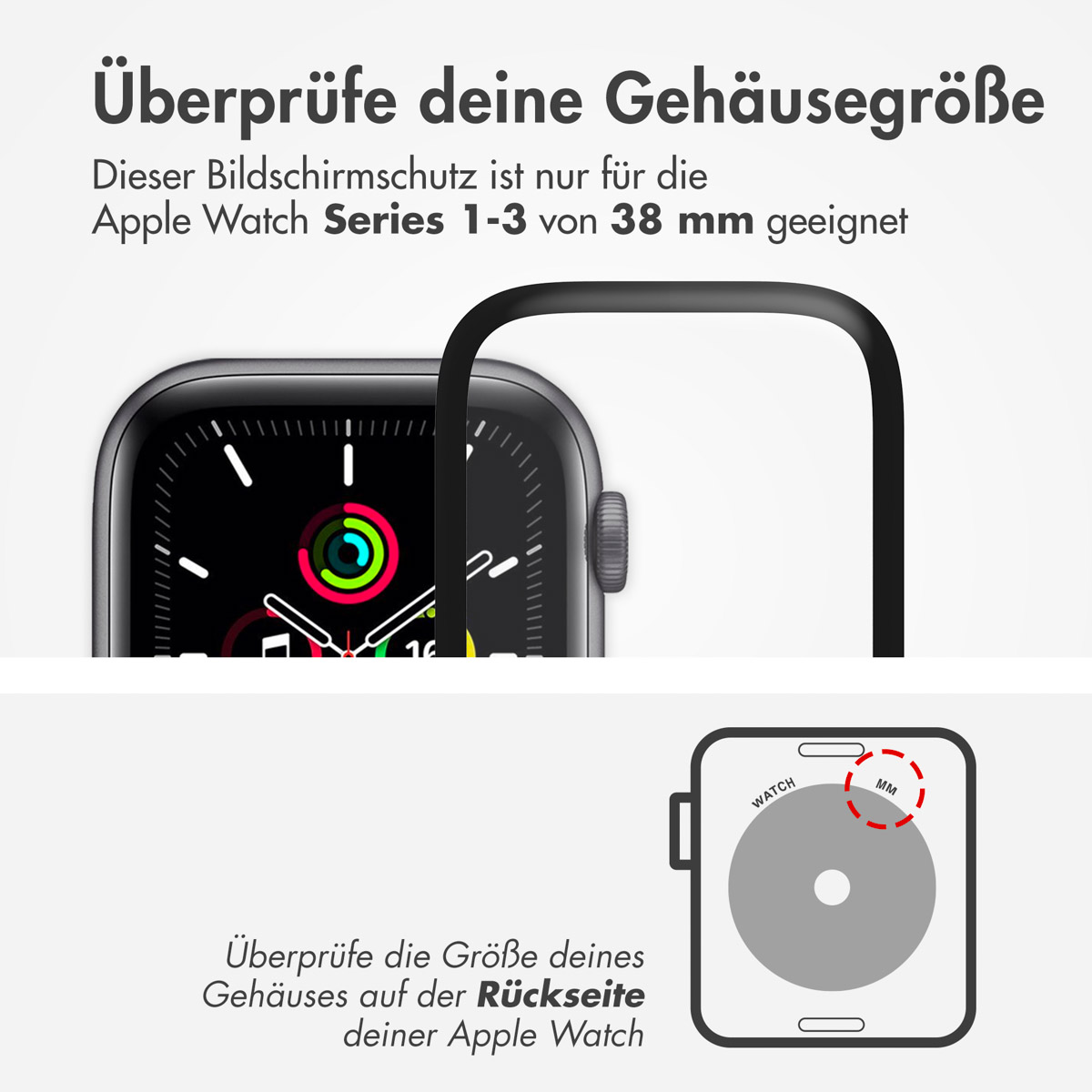 Accezz 2x Screenprotector met applicator Apple Watch Series 1-3 - 38 mm
