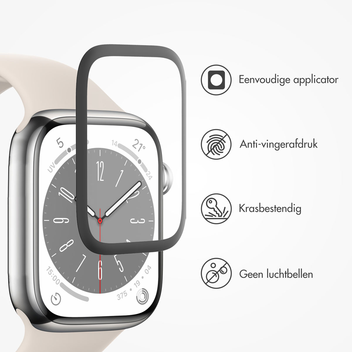 Accezz 2x Screenprotector met applicator Apple Watch Series 4-6 / SE - 44 mm