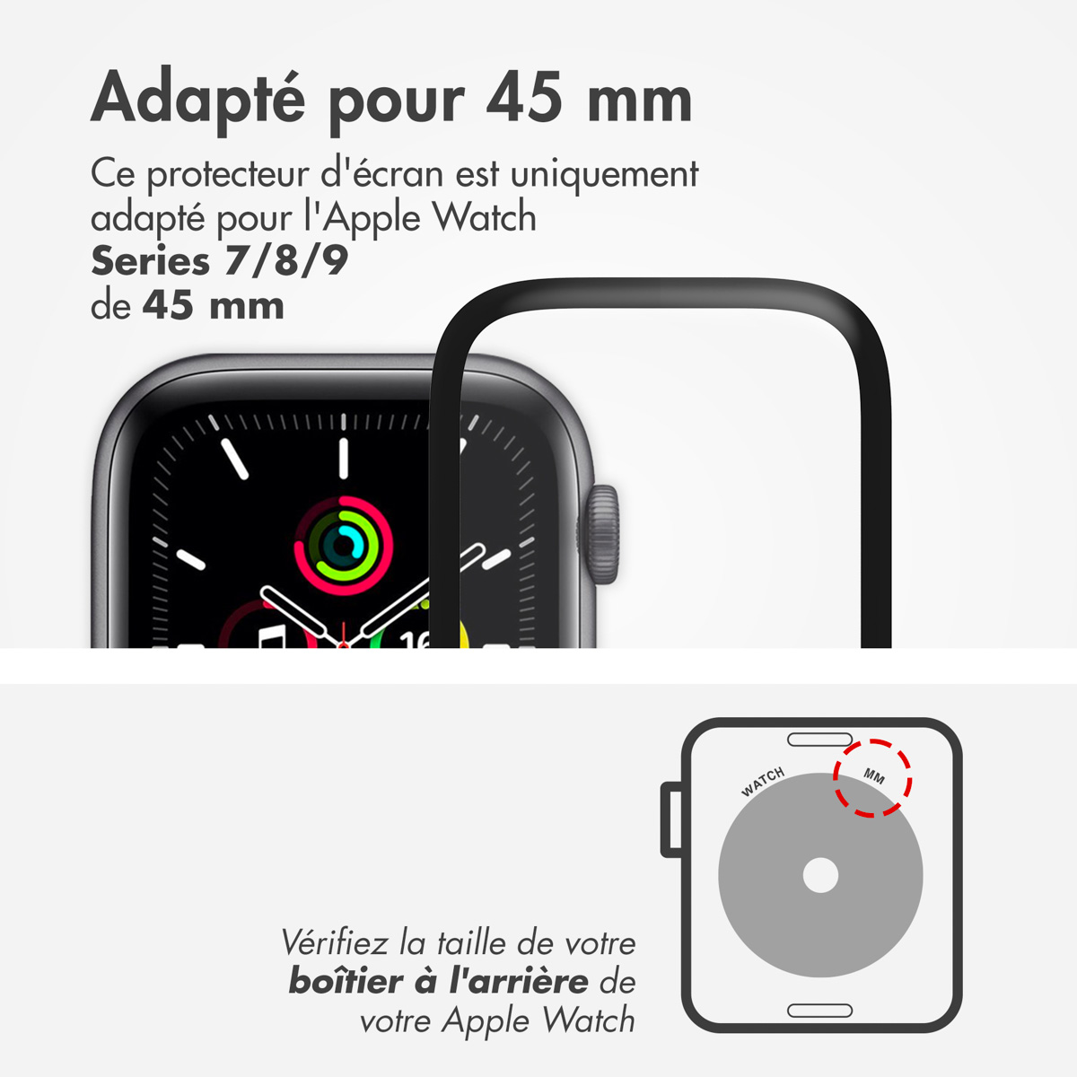Accezz 2x Screenprotector met applicator Apple Watch Series 7-9 - 45 mm